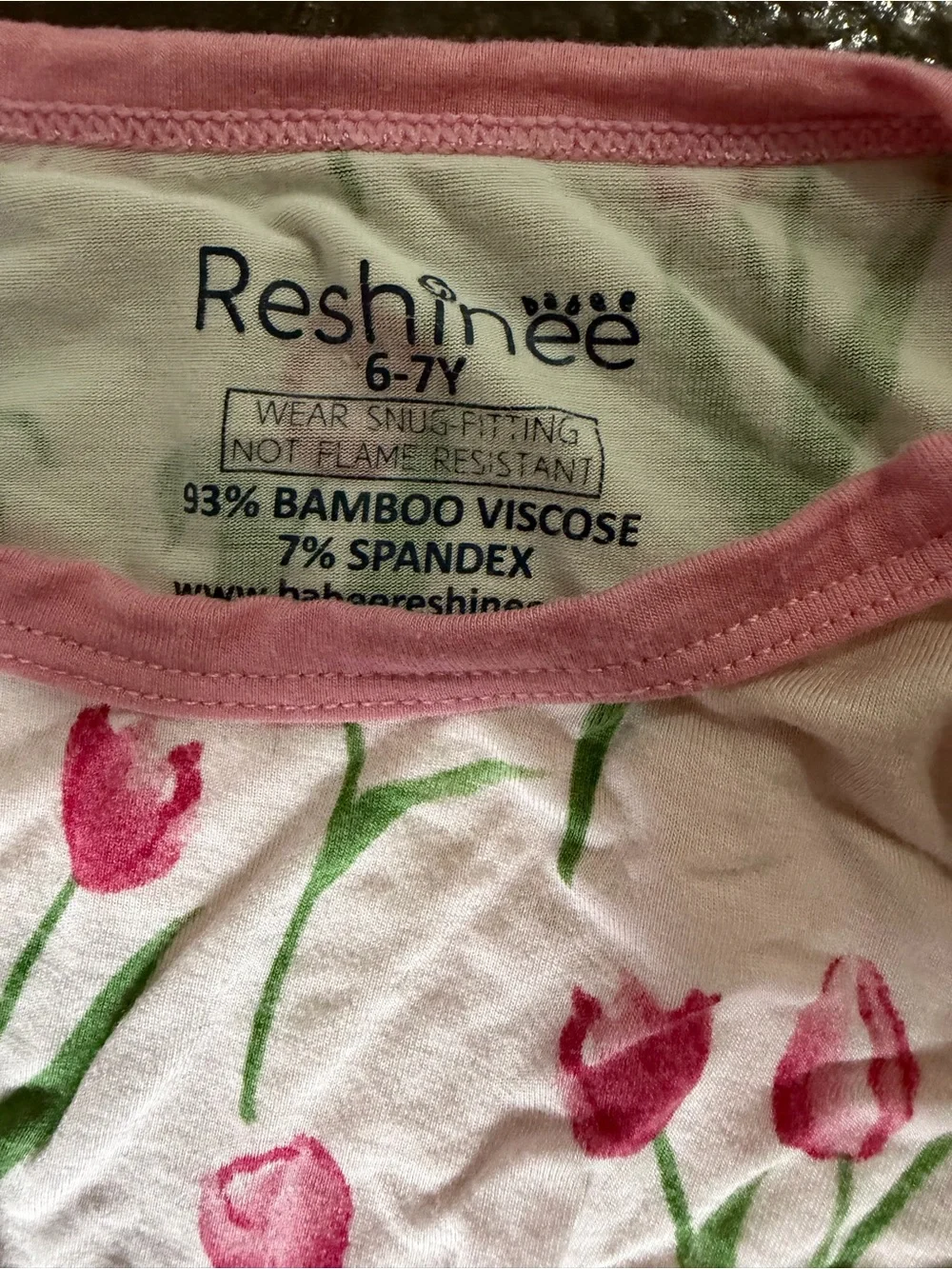 Reshee 4 Piece Girls Pajama Bundle Size 8 / 6-7Y Hearts Tulips